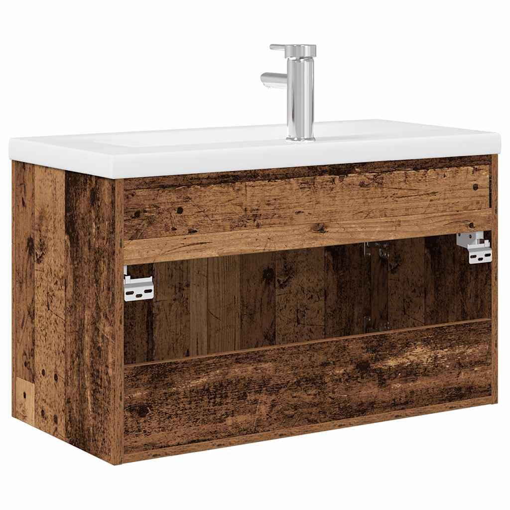 Mobile da Bagno con Lavabo Integrato e Rubinetto Legno Antico | homemem39