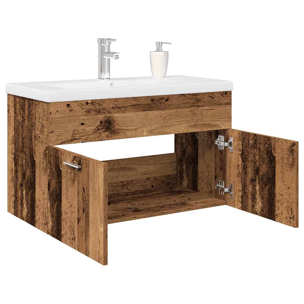 Mobile da Bagno con Lavabo Integrato e Rubinetto Legno Antico | homemem39