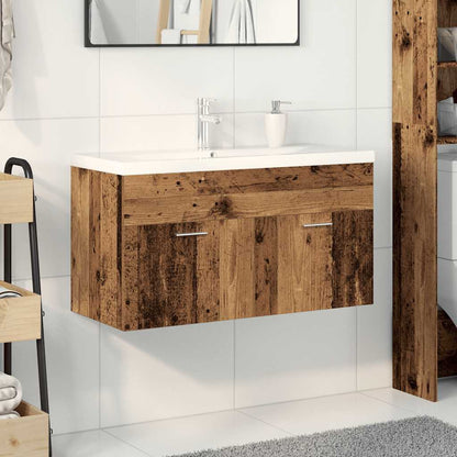 Mobile Bagno Lavabo Integrato Legno Antico in Legno Multistrato | homemem39