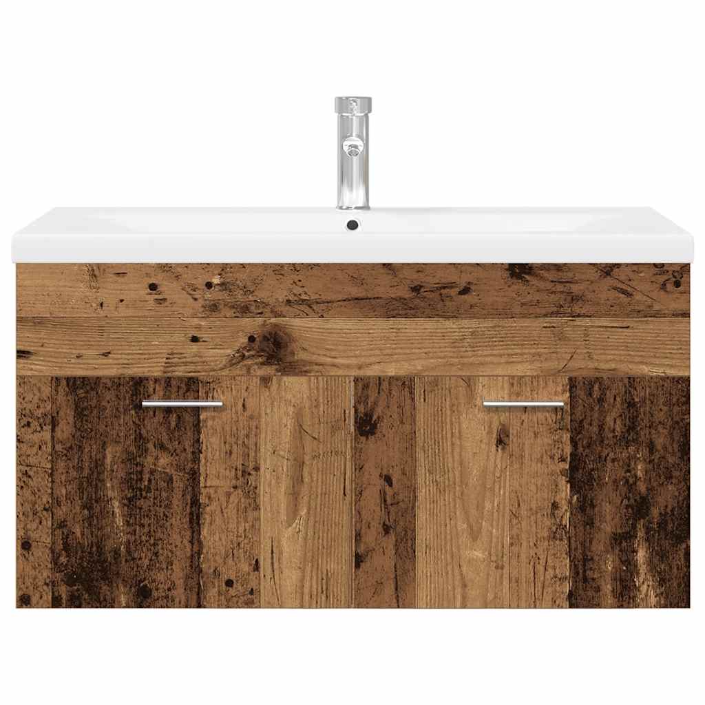 Mobile Bagno Lavabo Integrato Legno Antico in Legno Multistrato | homemem39