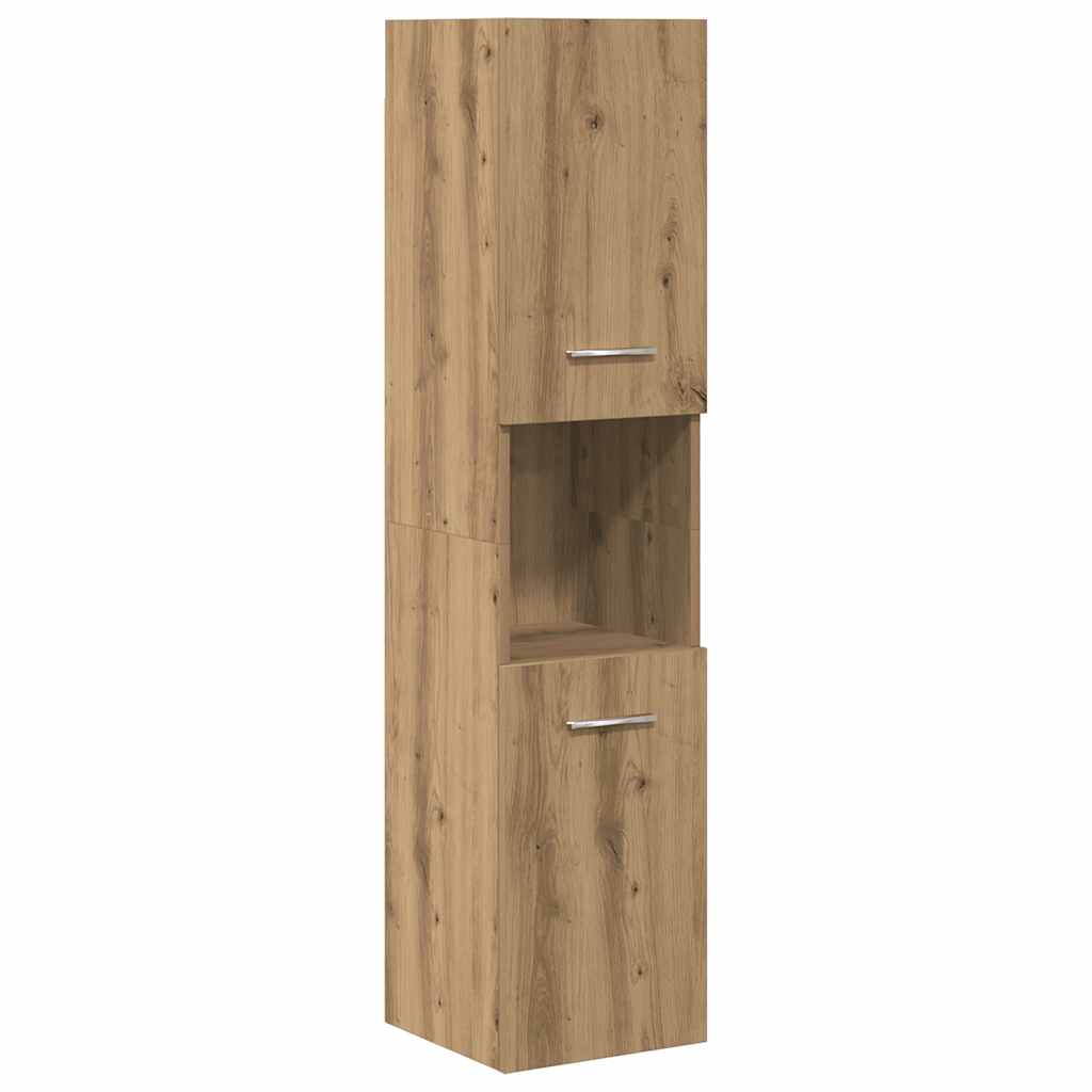 Set Mobili da Bagno 4 pz Rovere Artigianale Legno Multistrato | homemem39