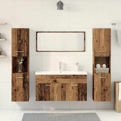 Set Mobili da Bagno 5 pz Legno Antico in Legno Multistrato