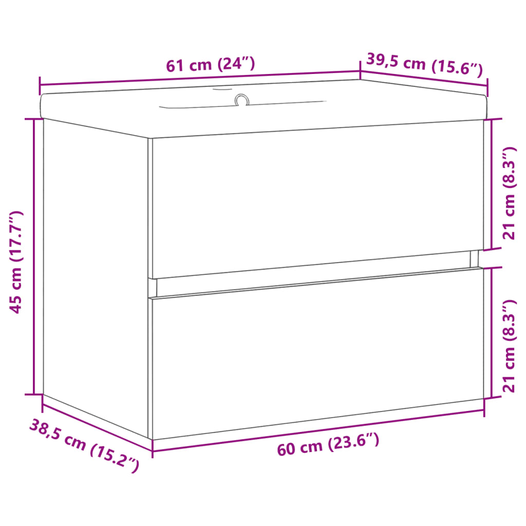 Mobile con Lavabo Integrato Legno Antico | homemem39