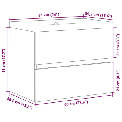 Mobile con Lavabo Integrato Rovere Artigianale | homemem39