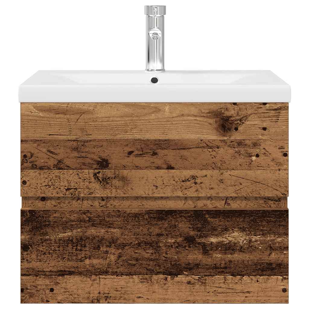 Mobile da Bagno con Lavabo Integrato e Rubinetto Legno Antico | homemem39