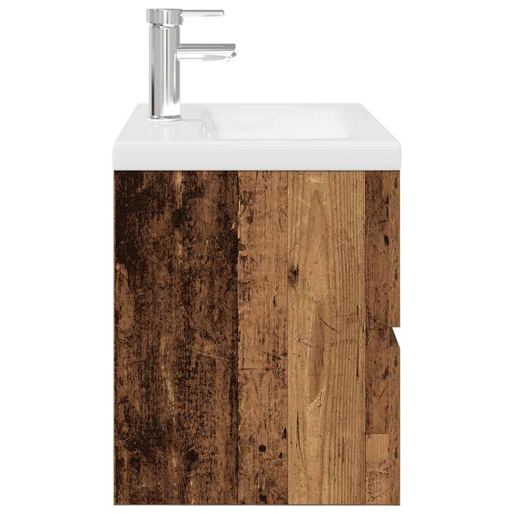 Mobile da Bagno con Lavabo Integrato e Rubinetto Legno Antico | homemem39