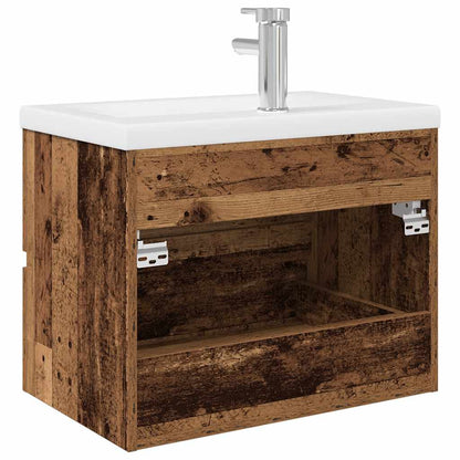 Mobile da Bagno con Lavabo Integrato e Rubinetto Legno Antico | homemem39
