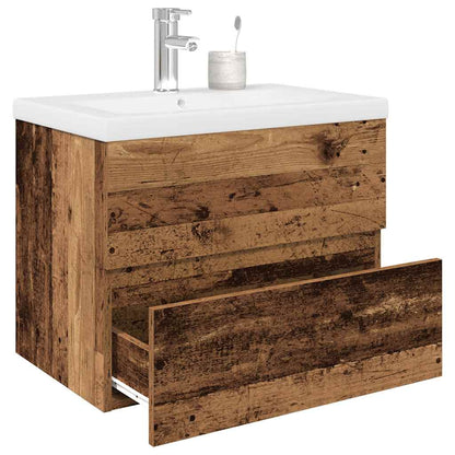 Mobile da Bagno con Lavabo Integrato e Rubinetto Legno Antico | homemem39