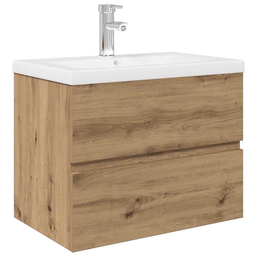Mobile Bagno con Lavabo Integrato&Rubinetto Rovere Artigianale | homemem39