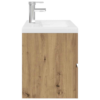 Mobile Bagno con Lavabo Integrato&Rubinetto Rovere Artigianale | homemem39