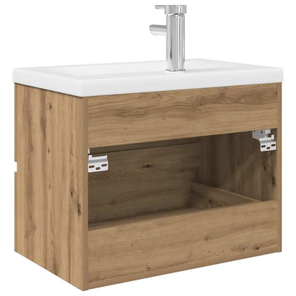Mobile Bagno con Lavabo Integrato&Rubinetto Rovere Artigianale | homemem39
