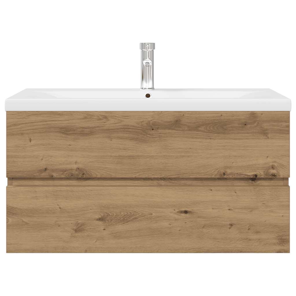 Mobile Bagno con Lavabo Integrato&Rubinetto Rovere Artigianale | homemem39