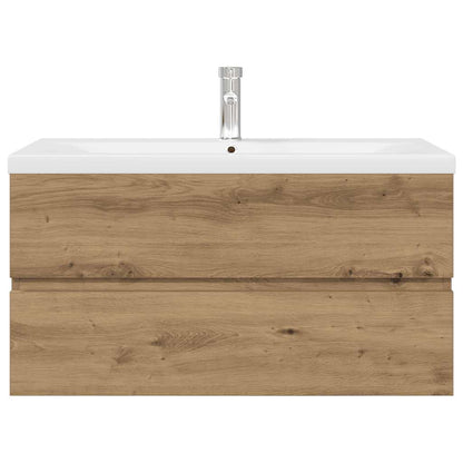 Mobile Bagno con Lavabo Integrato&Rubinetto Rovere Artigianale | homemem39