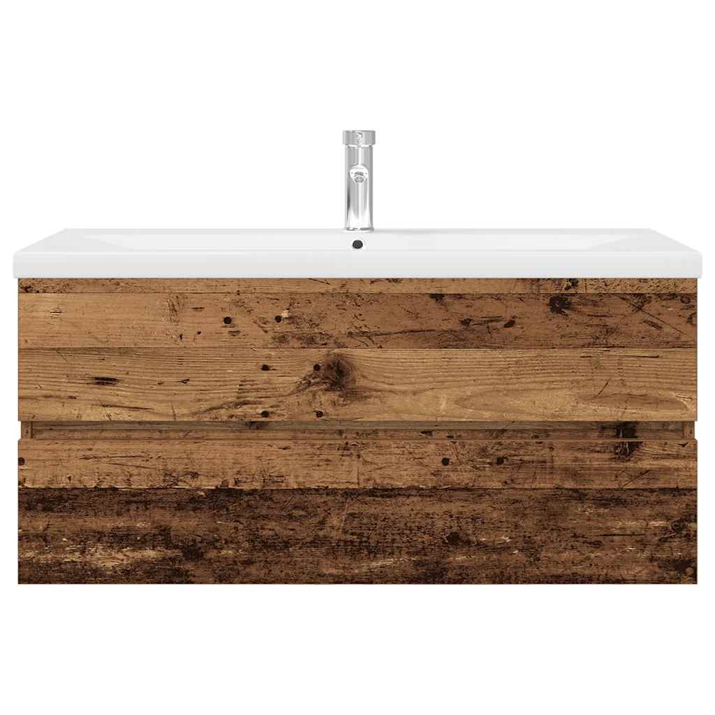 Mobile da Bagno con Lavabo Integrato e Rubinetto Legno Antico | homemem39