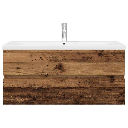 Mobile da Bagno con Lavabo Integrato e Rubinetto Legno Antico | homemem39
