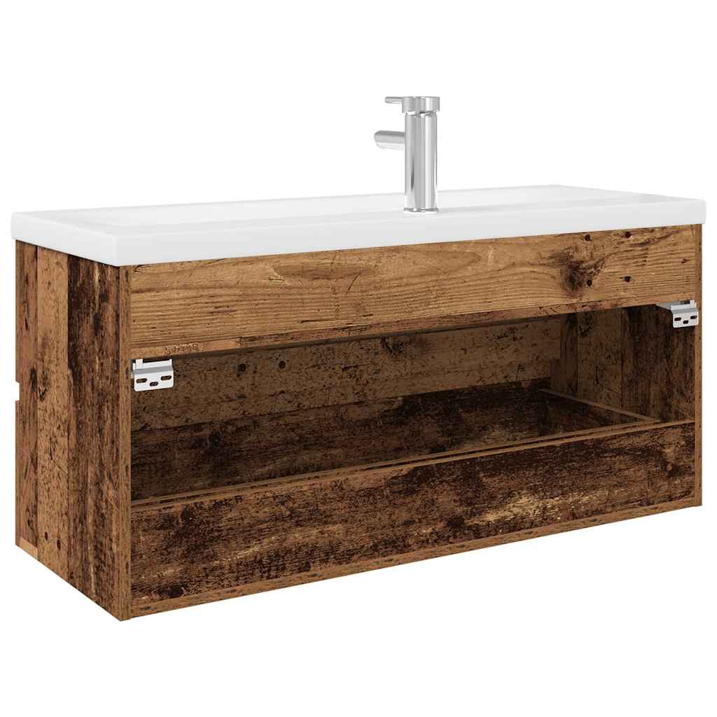 Mobile da Bagno con Lavabo Integrato e Rubinetto Legno Antico | homemem39