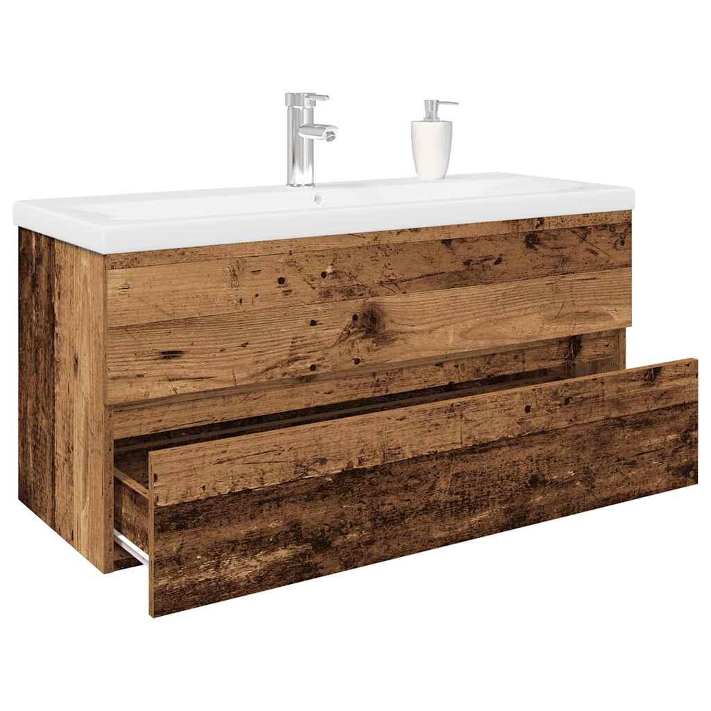 Mobile da Bagno con Lavabo Integrato e Rubinetto Legno Antico | homemem39