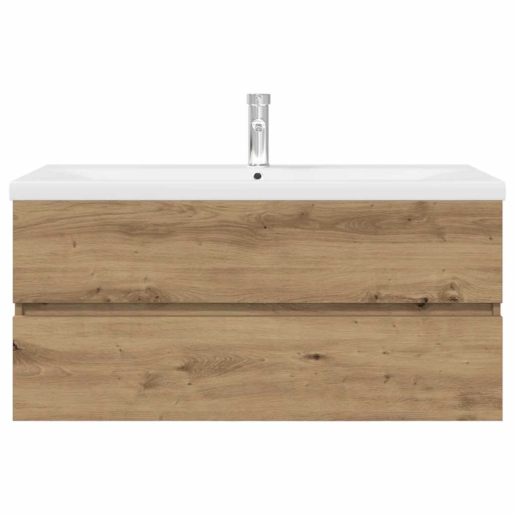 Mobile Bagno con Lavabo Integrato&Rubinetto Rovere Artigianale | homemem39