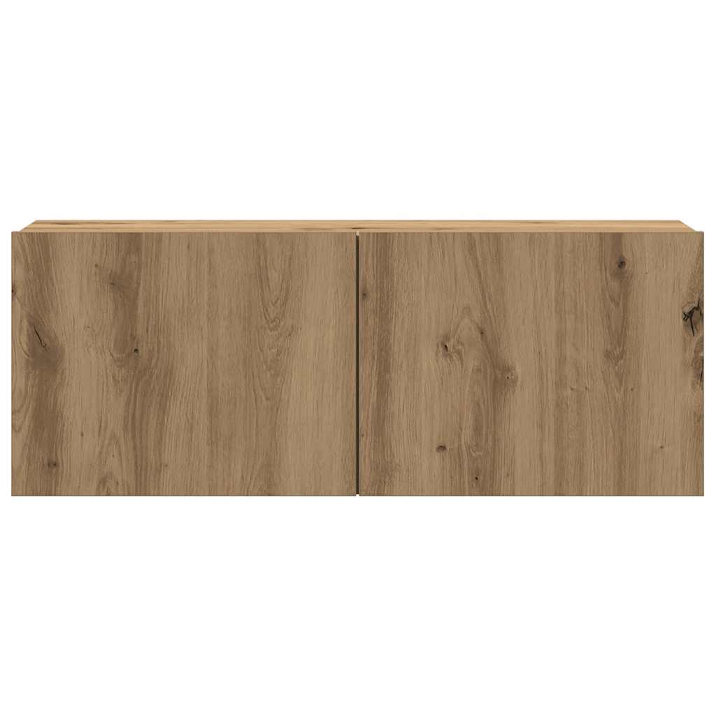 Set Mobile TV 8 pz Montato a Parete Rovere in Legno Multistrato | homemem39