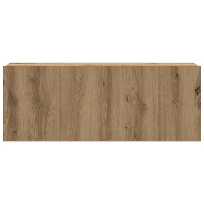 Set Mobile TV 8 pz Montato a Parete Rovere in Legno Multistrato | homemem39