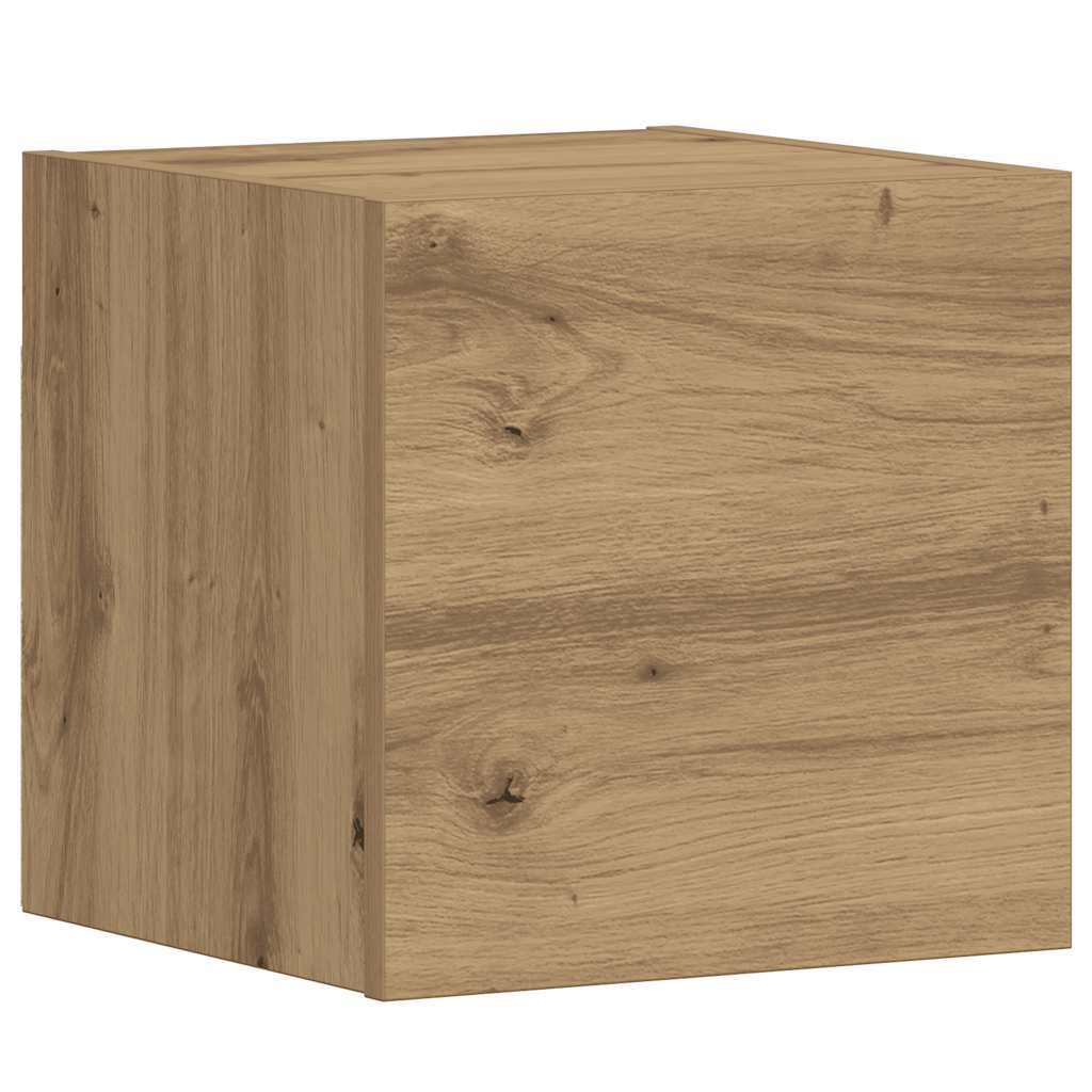 Mobili TV a Parete 5 pz Rovere Artigianale in Legno Multistrato