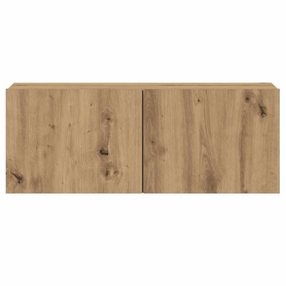 Mobili TV a Parete 5 pz Rovere Artigianale in Legno Multistrato