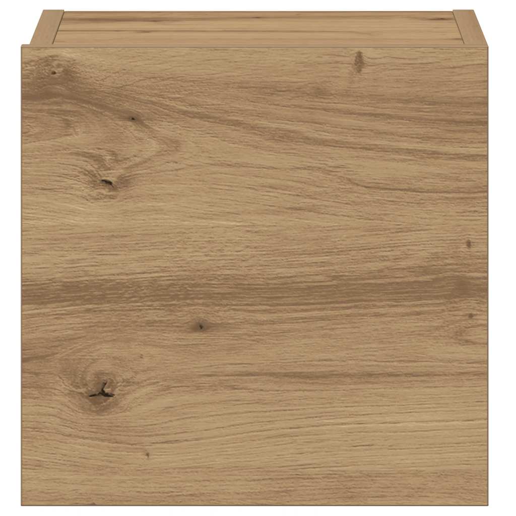Mobili TV a Parete 5 pz Rovere Artigianale in Legno Multistrato