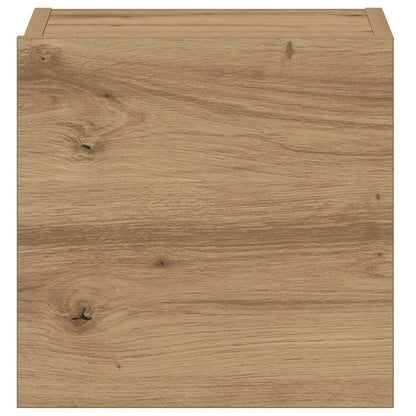 Mobili TV a Parete 5 pz Rovere Artigianale in Legno Multistrato