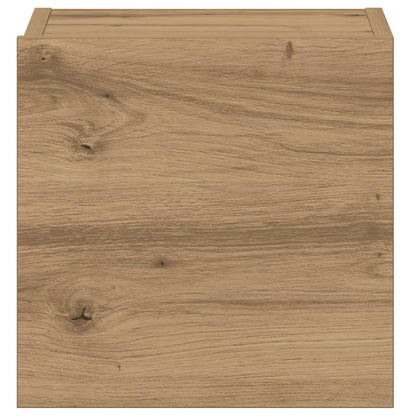 Mobili TV a Parete 3 pz rovere artigianale in legno multistrato