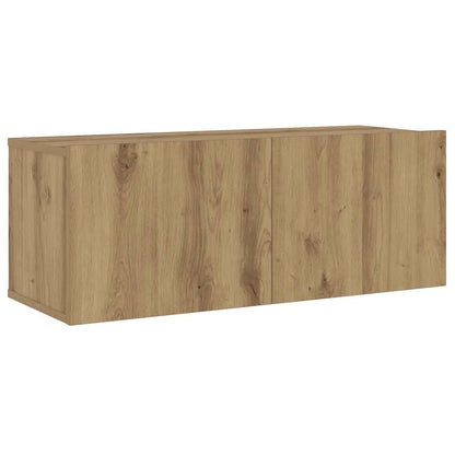 Mobili TV a Parete 3 pz Rovere Artigianale in Legno Multistrato | homemem39