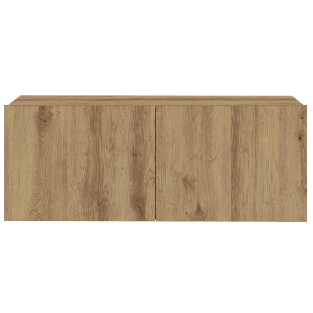 Mobili TV a Parete 3 pz Rovere Artigianale in Legno Multistrato - homemem39