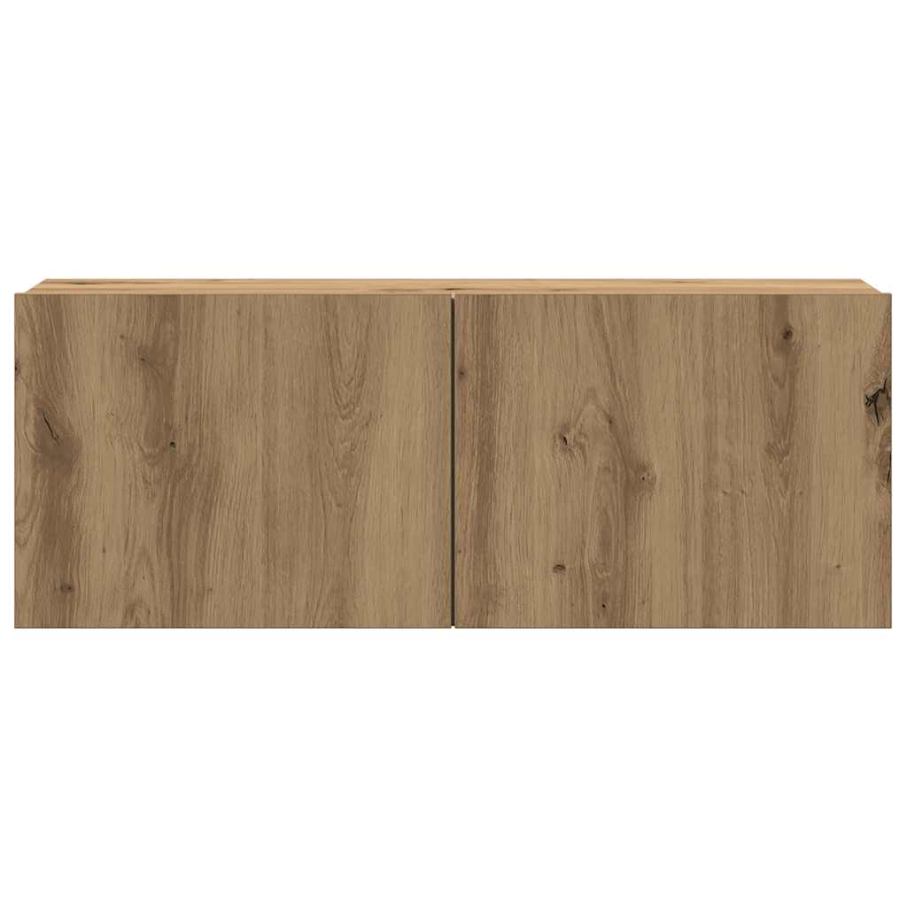 Mobili TV a Parete 4 pz Rovere Artigianale in Legno Multistrato | homemem39