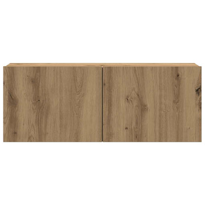 Mobili TV a Parete 4 pz Rovere Artigianale in Legno Multistrato | homemem39