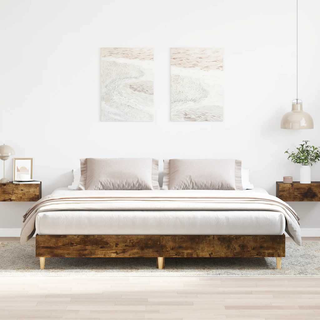 Giroletto senza Materasso Rovere Fumo 160x200 cm in Truciolato | homemem39
