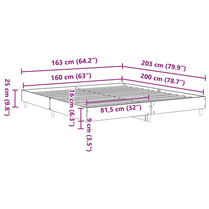 Giroletto senza Materasso Grigio Sonoma 160x200 cm Truciolato | homemem39