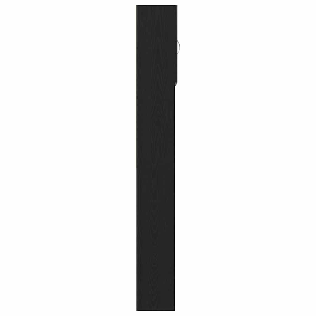 Mobile Lavatrice Rovere Nero 64x24x190 cm in Legno Multistrato | homemem39
