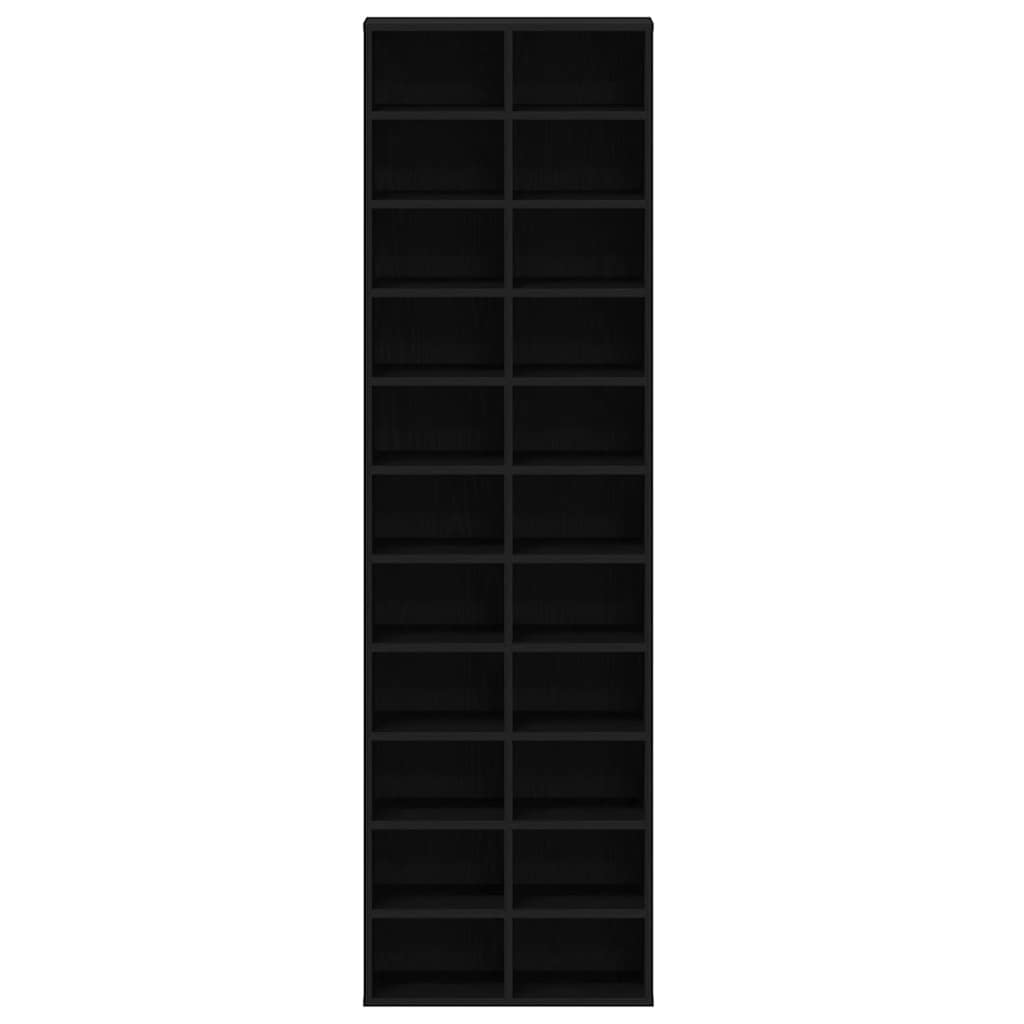 Scarpiera Rovere Nero 54x34x183 cm in Legno Multistrato - homemem39