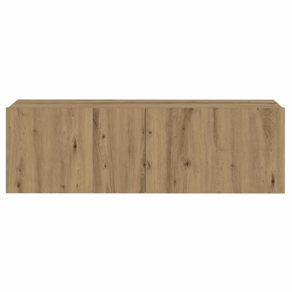 Set Mobile TV 8 pz Montato a Parete Rovere in Legno Multistrato | homemem39