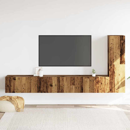 Mobili TV a Parete 3 pz Legno Antico in Legno Multistrato - homemem39