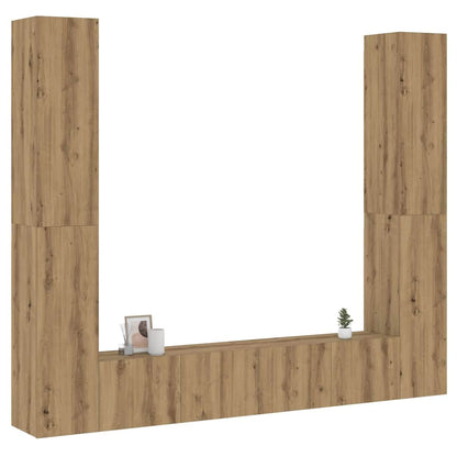 Mobili TV a Parete 6 pz Rovere Artigianale Legno Multistrato - homemem39