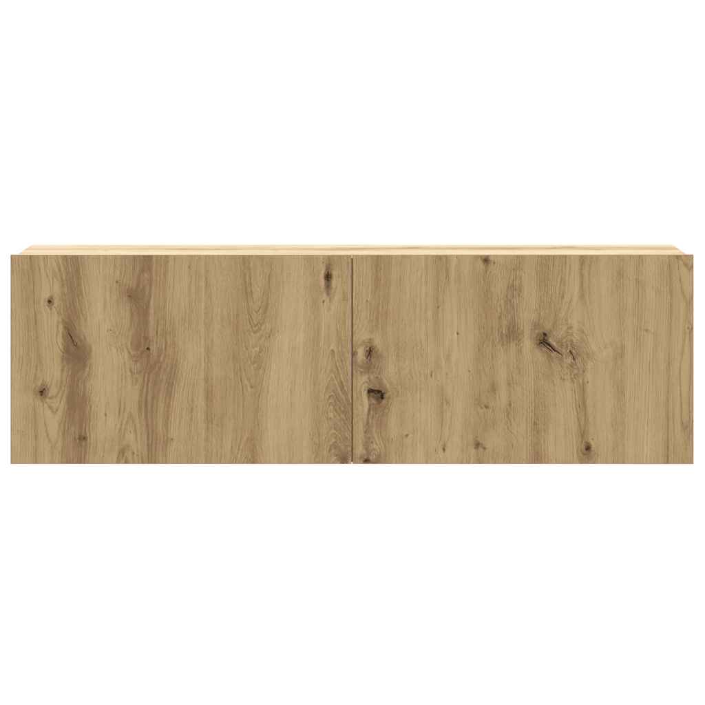 Set Mobile TV 5 pz Montato a Parete Rovere in Legno Multistrato | homemem39