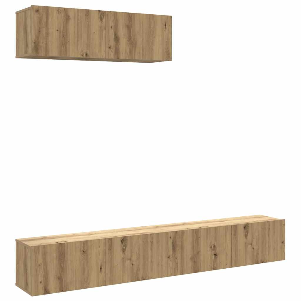 Mobili TV a Parete 3 pz Rovere 100x30x30 cm Truciolato - homemem39