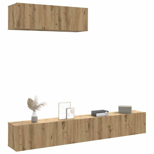 Mobili TV a Parete 3 pz Rovere 100x30x30 cm Truciolato - homemem39