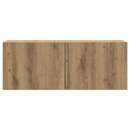 Set Mobile TV 7 pz Montato a Parete Rovere in Legno Multistrato