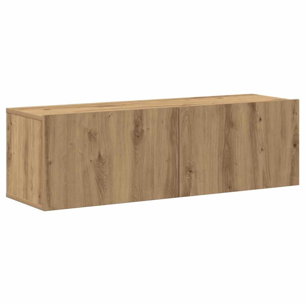 Set Mobile TV 7 pz Montato a Parete Rovere in Legno Multistrato - homemem39