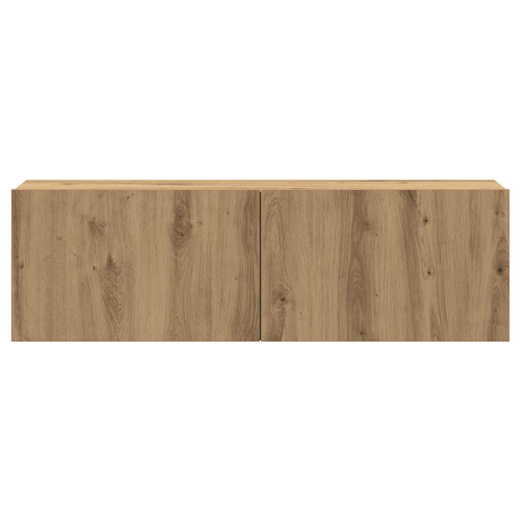 Set Mobile TV 7 pz Montato a Parete Rovere in Legno Multistrato - homemem39