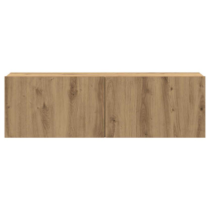Set Mobile TV 7 pz Montato a Parete Rovere in Legno Multistrato - homemem39