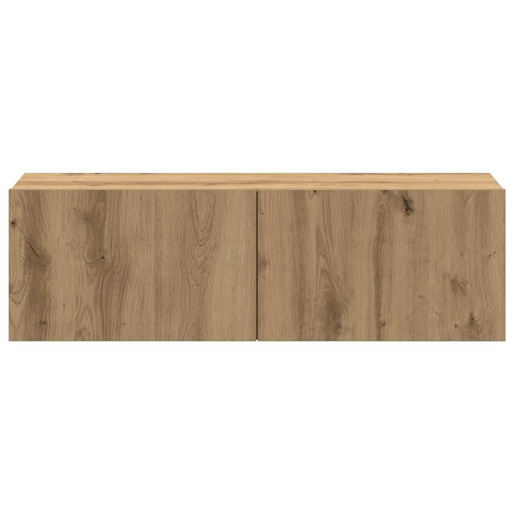 Set Mobile TV 4 pz Montato a Parete Rovere in Legno Multistrato - homemem39
