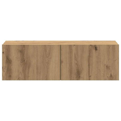 Set Mobile TV 4 pz Montato a Parete Rovere in Legno Multistrato - homemem39