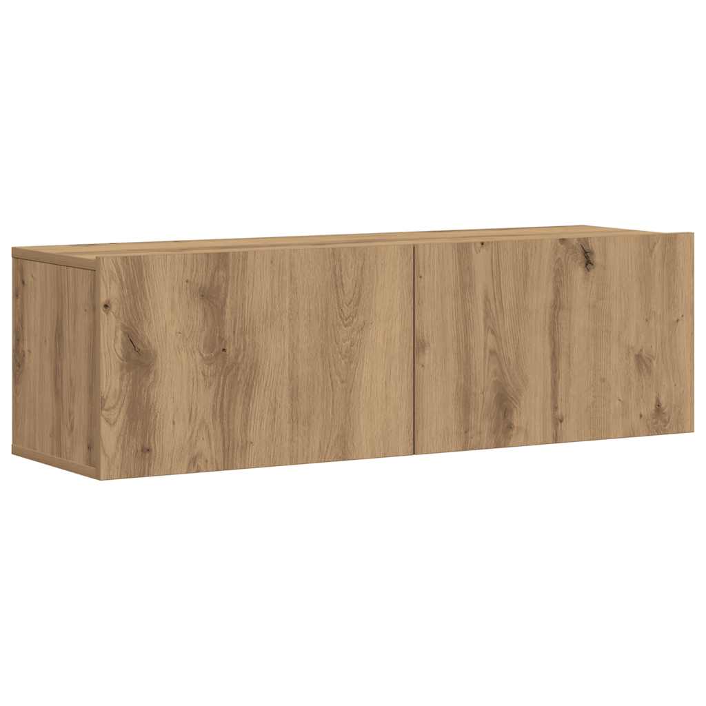 Set Mobile TV 7 pz Montato a Parete Rovere in Legno Multistrato | homemem39
